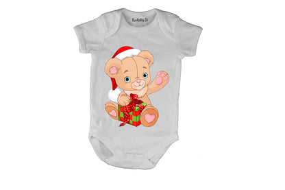 Christmas Present Teddy - Baby Grow