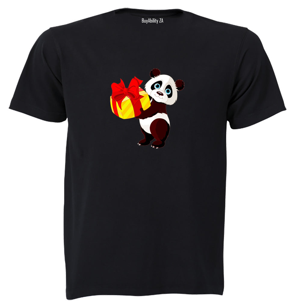 Christmas Present Panda - Kids T-Shirt