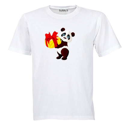 Christmas Present Panda - Kids T-Shirt