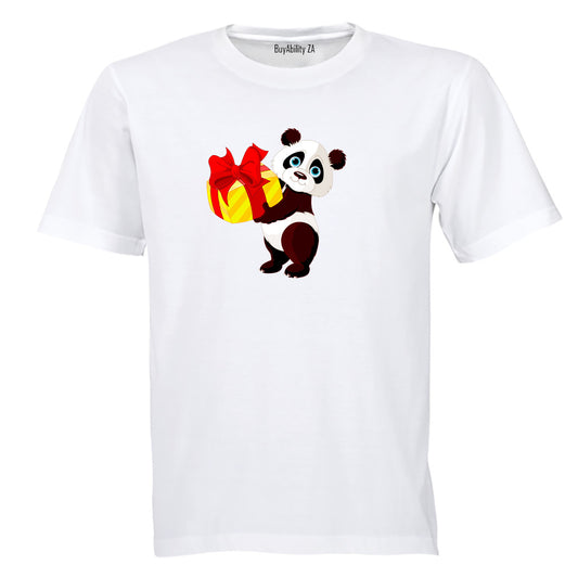 Christmas Present Panda - Kids T-Shirt