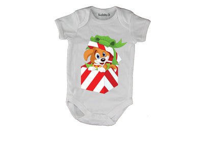 Christmas Puppy Gift - Baby Grow