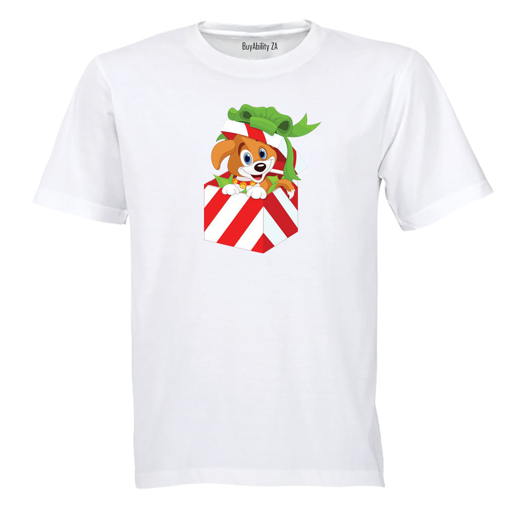 Christmas Puppy Gift - Kids T-Shirt