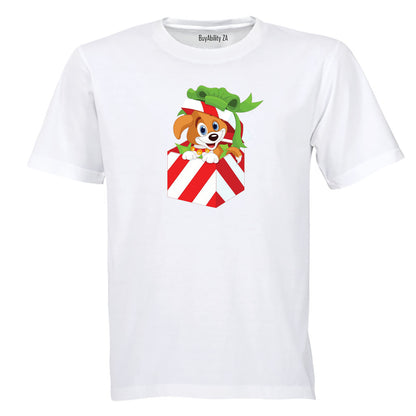 Christmas Puppy Gift - Kids T-Shirt