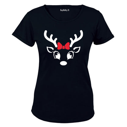 Christmas Reindeer - Bright Eyes - Ladies - T-Shirt