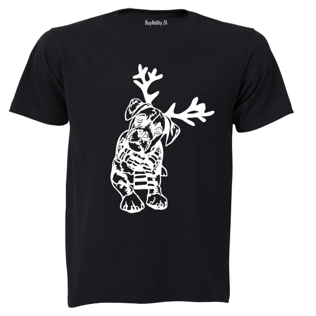 Christmas Reindeer Dog - Kids T-Shirt