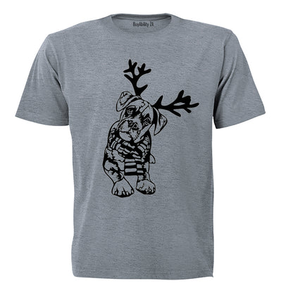 Christmas Reindeer Dog - Kids T-Shirt