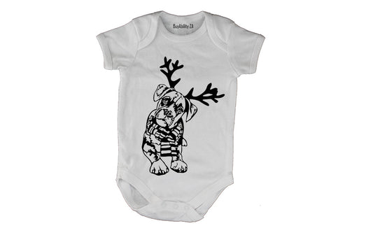 Christmas Reindeer Dog - Baby Grow