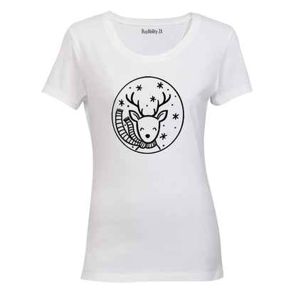 Christmas Reindeer Frame - Ladies - T-Shirt