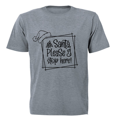 Christmas Santa - Stop Here - Kids T-Shirt - BuyAbility South Africa