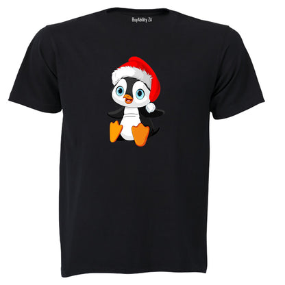 Christmas Sitting Penguin - Kids T-Shirt