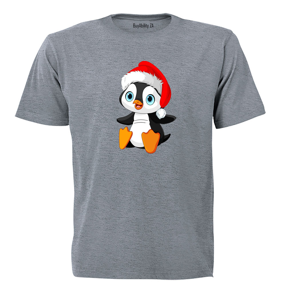 Christmas Sitting Penguin - Kids T-Shirt