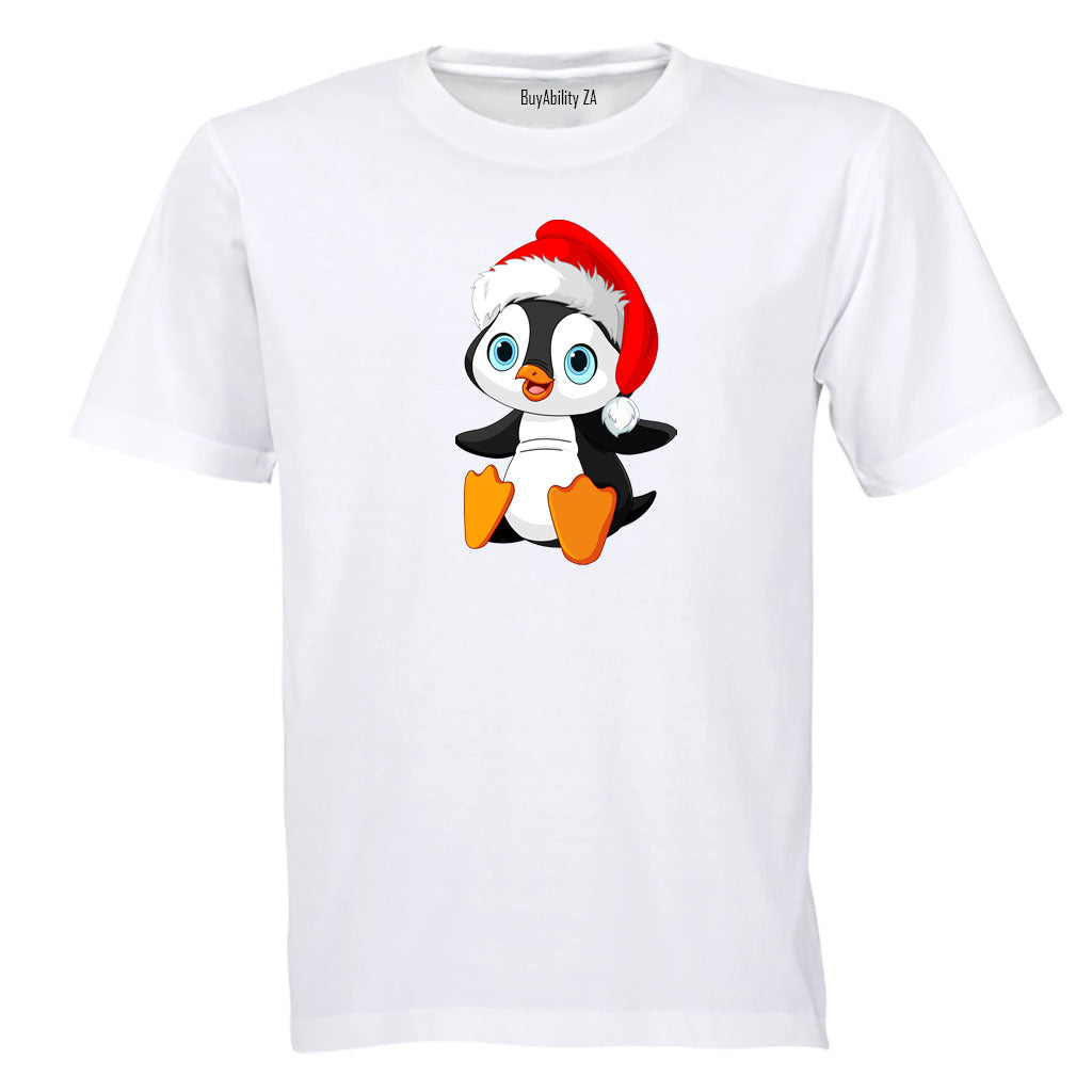 Christmas Sitting Penguin - Kids T-Shirt