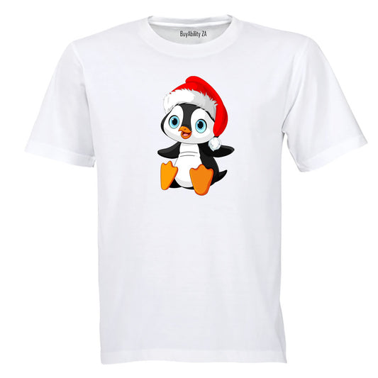 Christmas Sitting Penguin - Kids T-Shirt