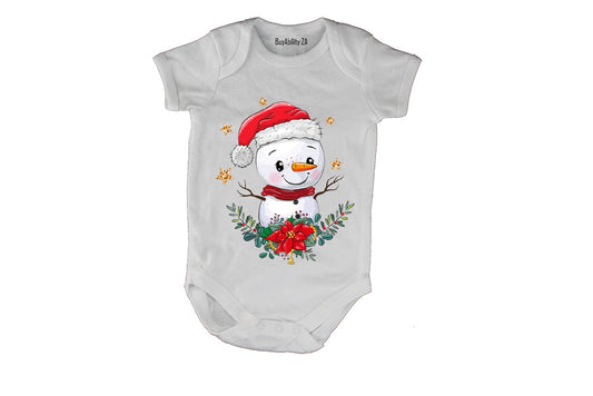Christmas Snowman - Stars - Baby Grow