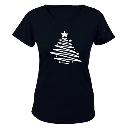Christmas Tree Sketch - Ladies - T-Shirt - BuyAbility South Africa