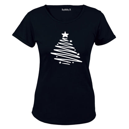 Christmas Tree Sketch - Ladies - T-Shirt