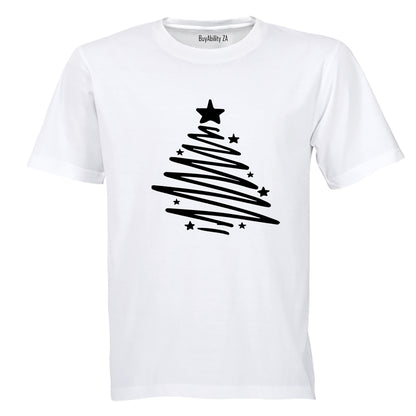 Christmas Tree Sketch - Adults - T-Shirt