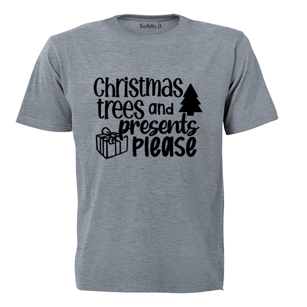 Christmas Trees and Presents - Adults - T-Shirt