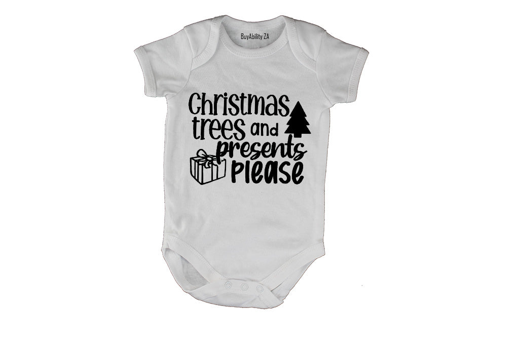 Christmas Trees and Presents - Baby Grow