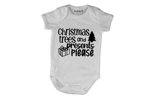 Christmas Trees and Presents - Baby Grow