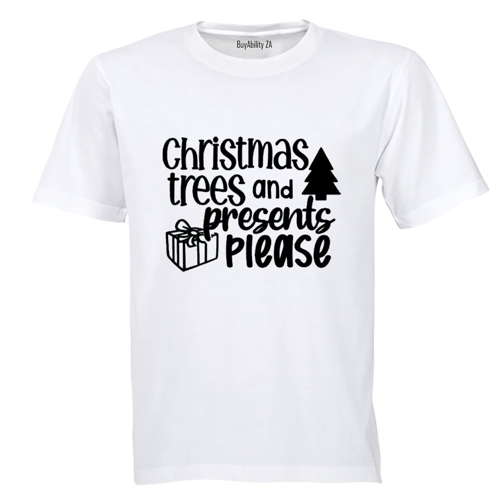 Christmas Trees and Presents - Adults - T-Shirt