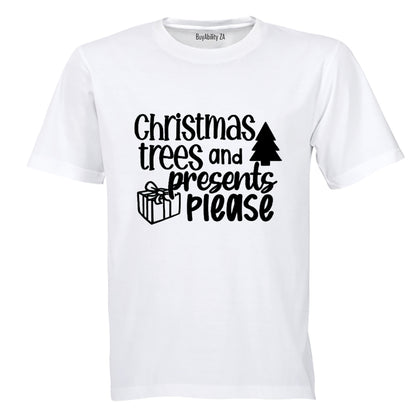 Christmas Trees and Presents - Adults - T-Shirt