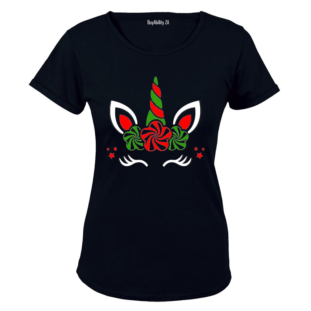 Colourful Christmas Unicorn - Ladies - T-Shirt