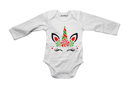 Colourful Christmas Unicorn - Baby Grow
