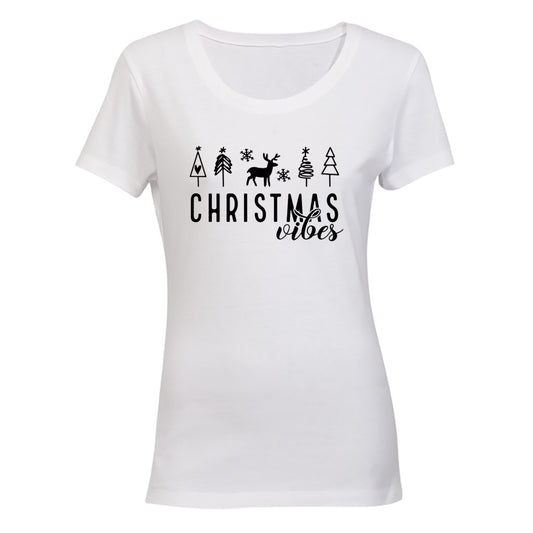 Christmas Vibes - Reindeer - Ladies - T-Shirt - BuyAbility South Africa