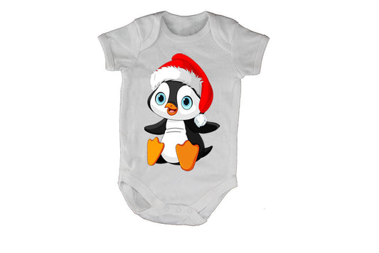 Christmas Sitting Penguin - Baby Grow