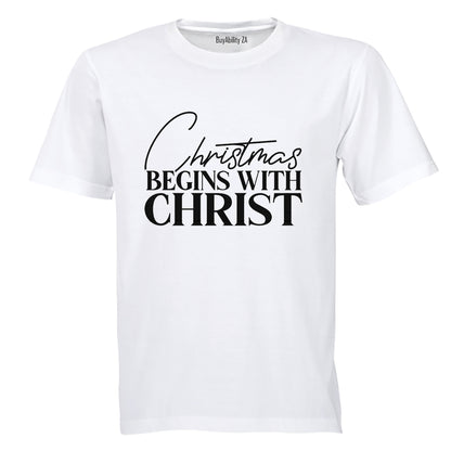 Christmas Begins With Christ - Adults - T-Shirt