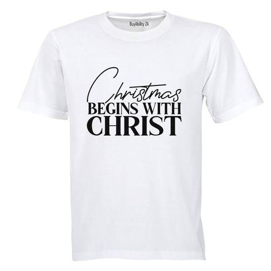 Christmas Begins With Christ - Adults - T-Shirt