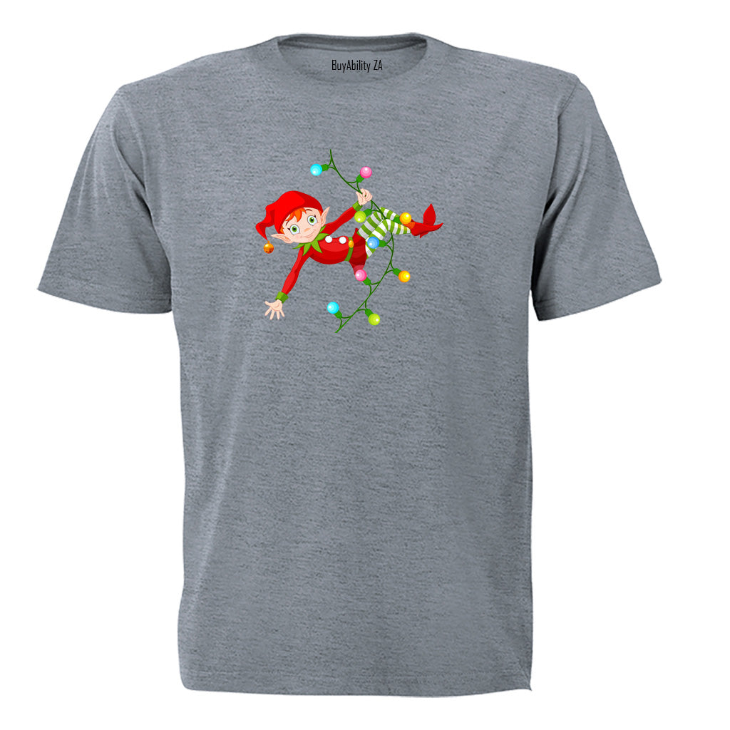 Christmas Lights Elf - Kids T-Shirt