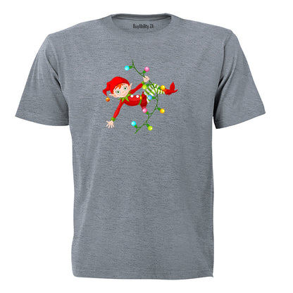 Christmas Lights Elf - Kids T-Shirt