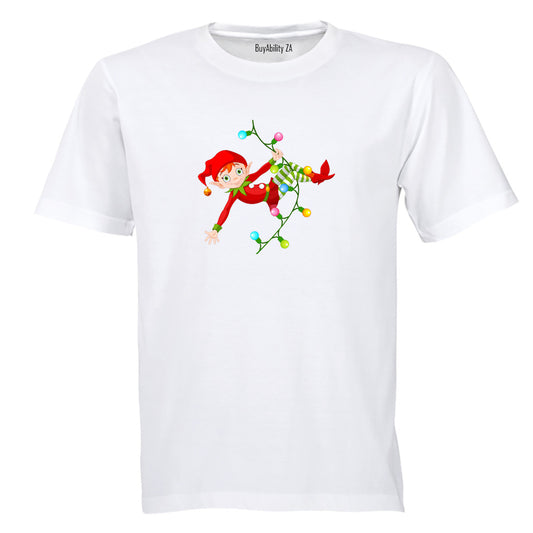 Christmas Lights Elf - Kids T-Shirt