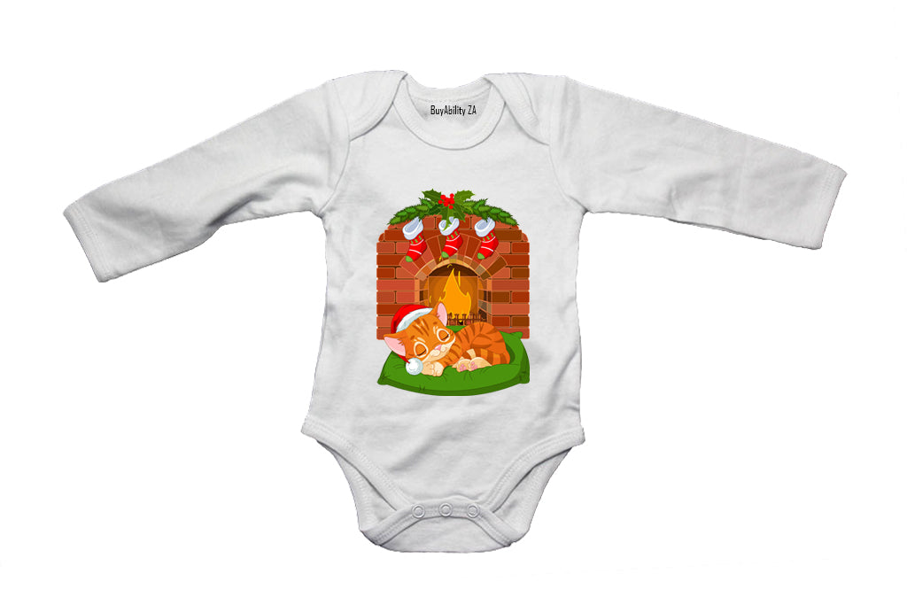 Christmas Nap Cat - Baby Grow