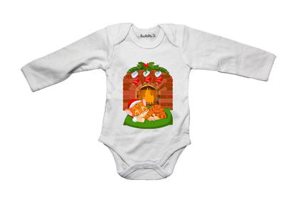 Christmas Nap Cat - Baby Grow