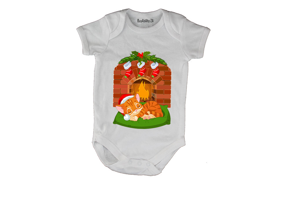 Christmas Nap Cat - Baby Grow