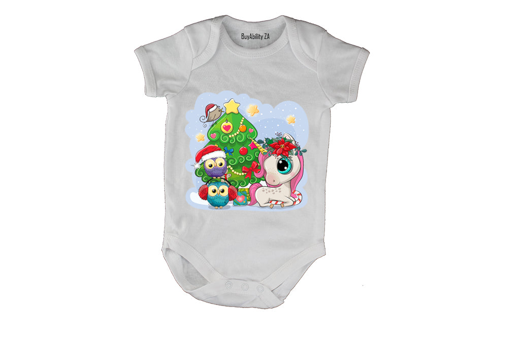 Christmas Unicorn & Friends - Baby Grow