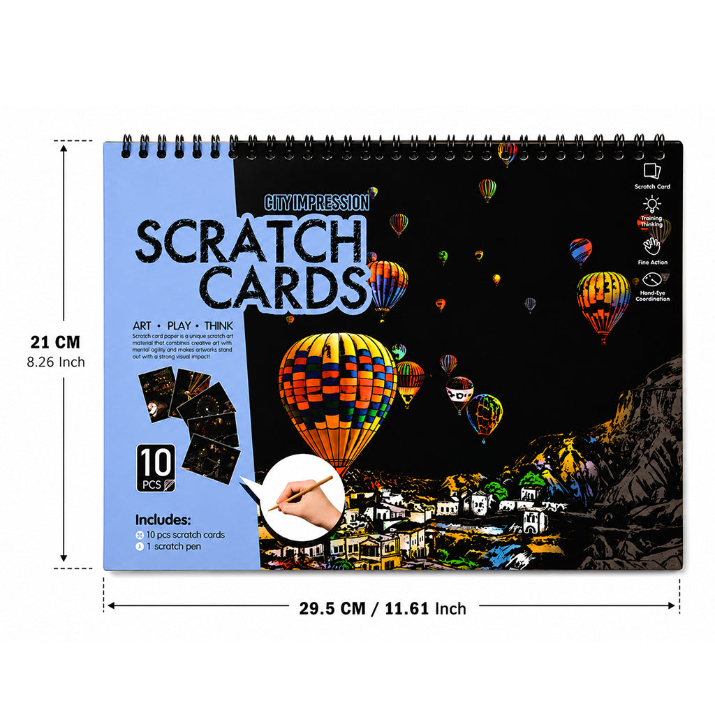 City Impression -Creative Scratch Art Book 10 Piece