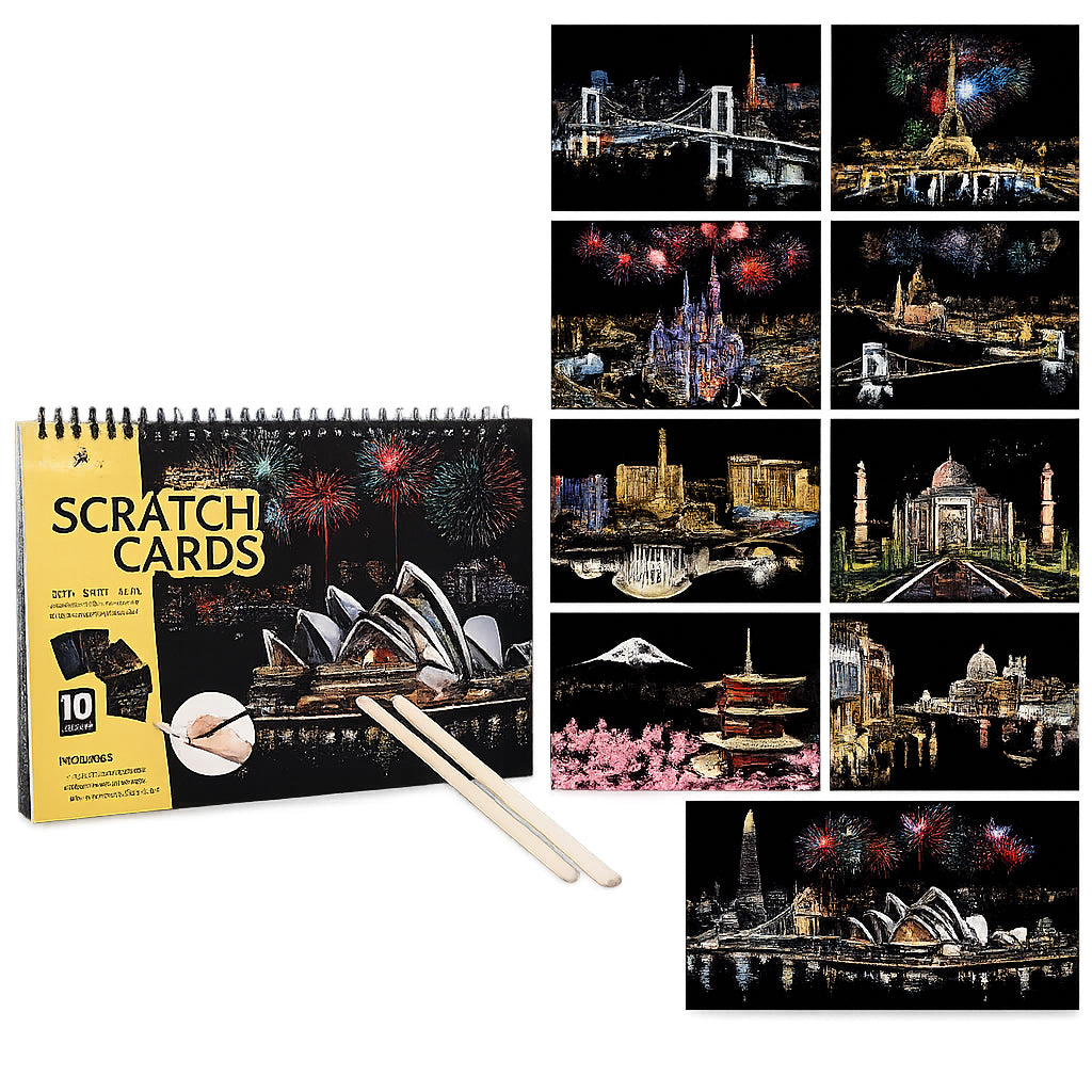 City Landmarks - Creative Scratch Art Book 10 Piece