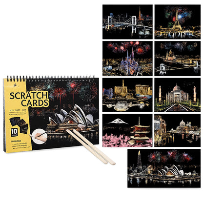 City Landmarks - Creative Scratch Art Book 10 Piece