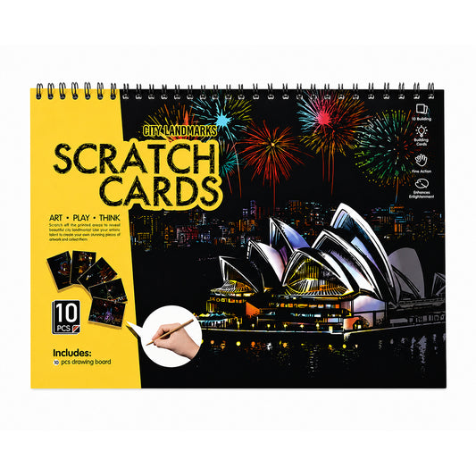 City Landmarks - Creative Scratch Art Book 10 Piece
