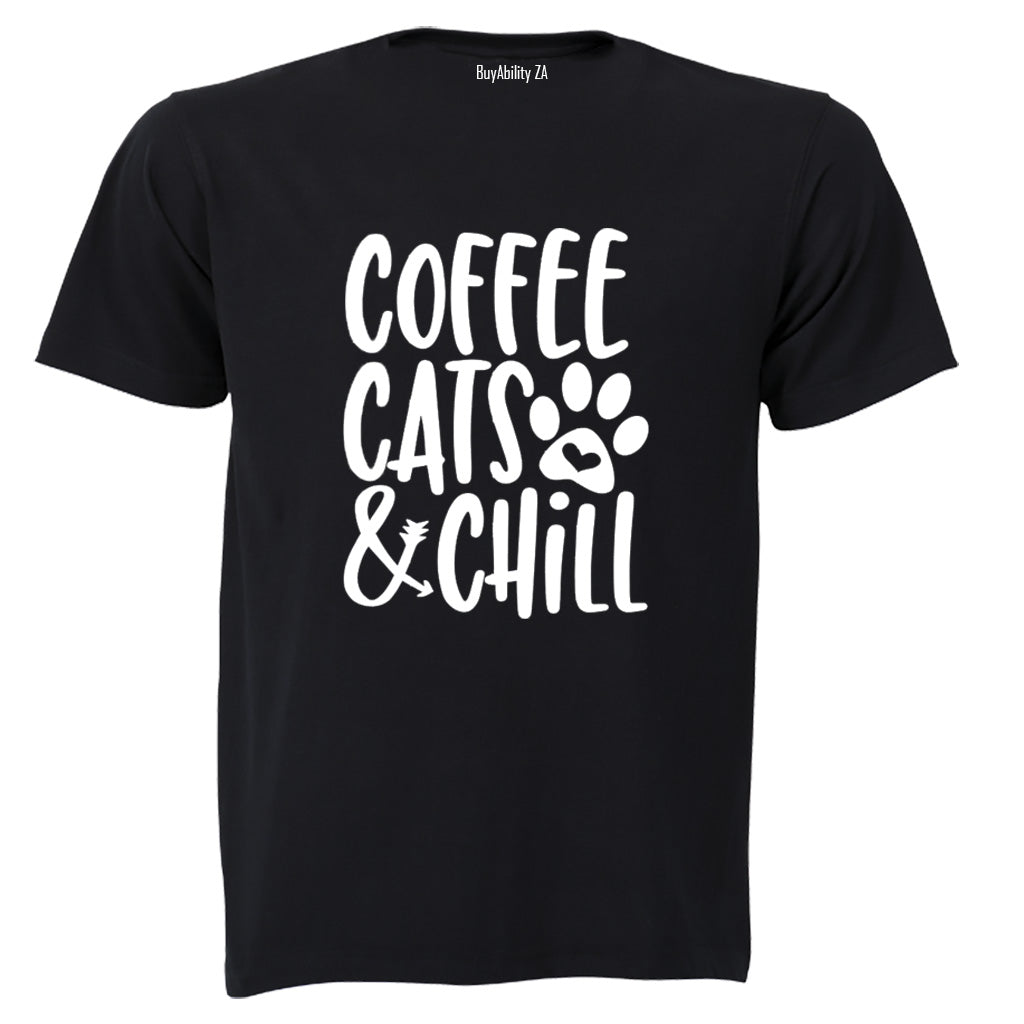 Coffee Cats Chill - Adults - T-Shirt - BuyAbility South Africa