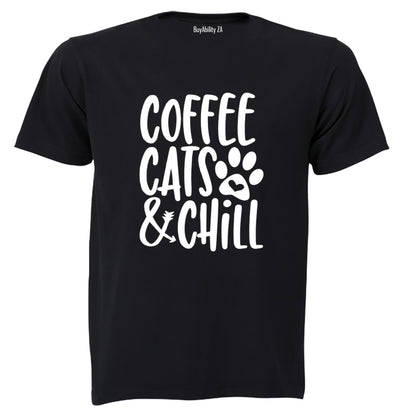 Coffee Cats Chill - Adults - T-Shirt - BuyAbility South Africa