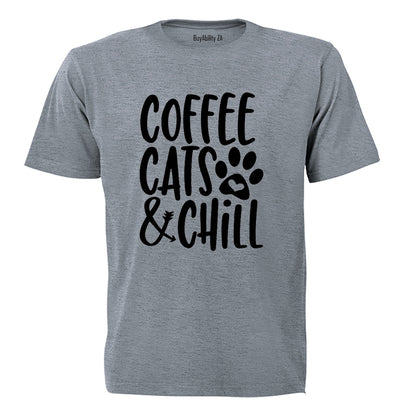Coffee Cats Chill - Adults - T-Shirt - BuyAbility South Africa