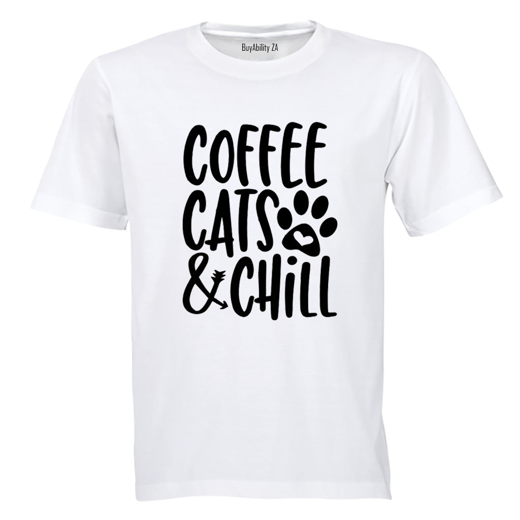 Coffee Cats Chill - Adults - T-Shirt - BuyAbility South Africa