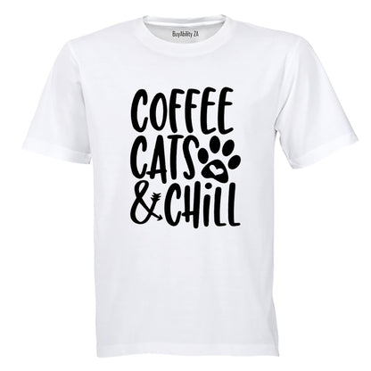 Coffee Cats Chill - Adults - T-Shirt - BuyAbility South Africa