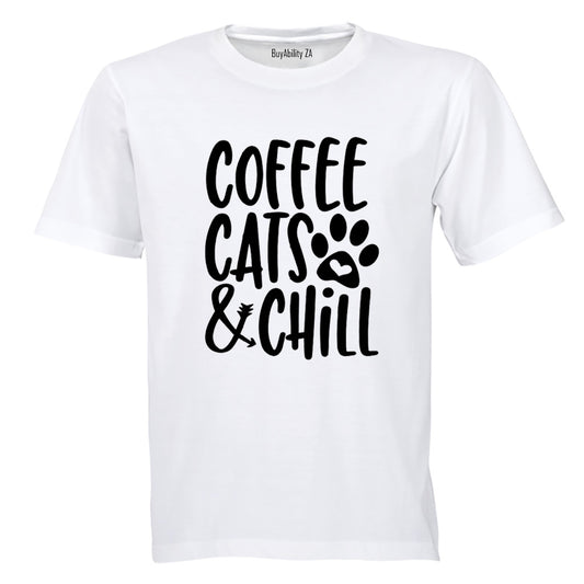 Coffee Cats Chill - Adults - T-Shirt - BuyAbility South Africa