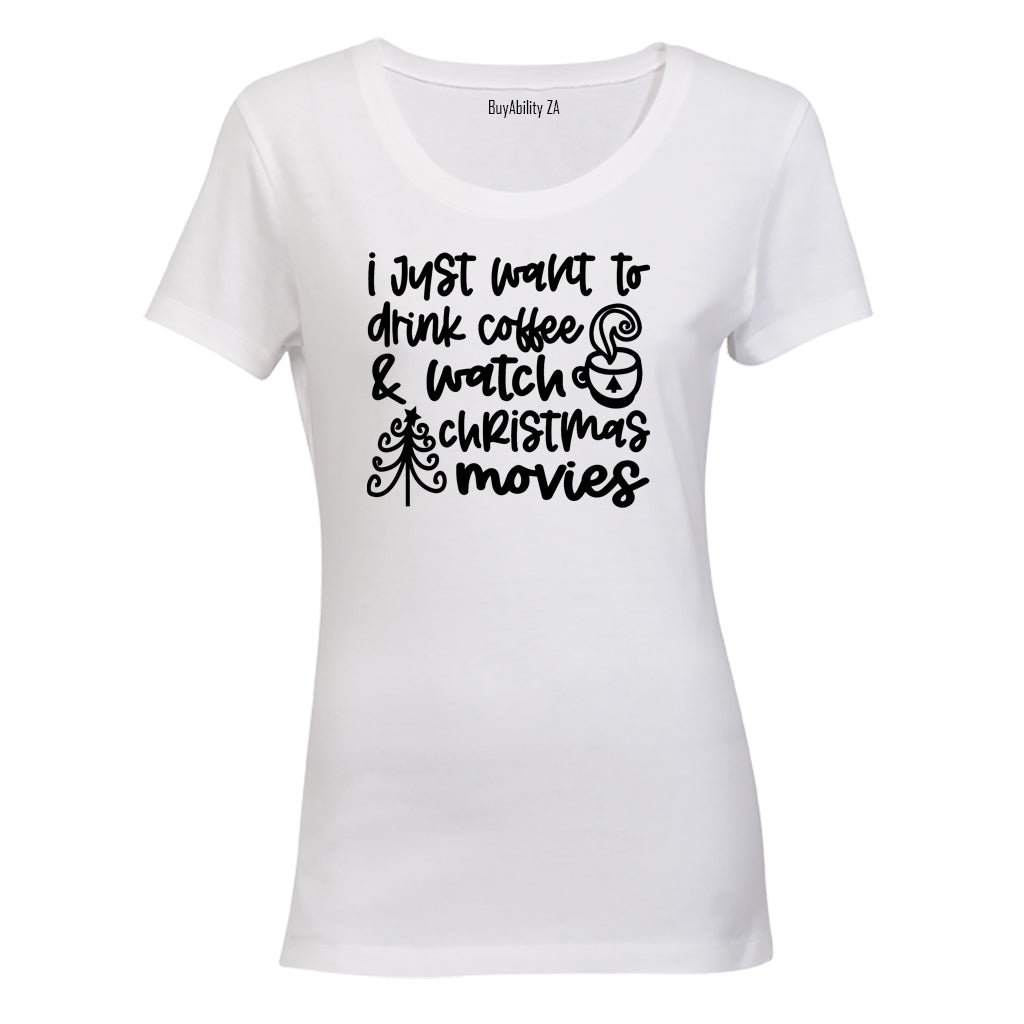 Coffee & Christmas Movies - Ladies - T-Shirt
